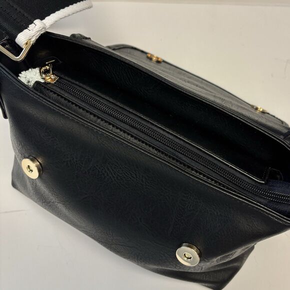 Ah Dorned Mini Crossbody Messenger Bag with Adjustable Striped Guitar Strap - Picture 4 of 11